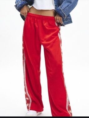 BDG Track Star Tricot Pants with Silver Star Side Stripe